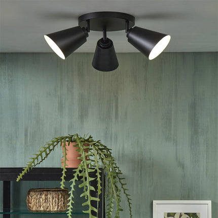 Plafonnier Bremen 3 Abat-Jours Noir