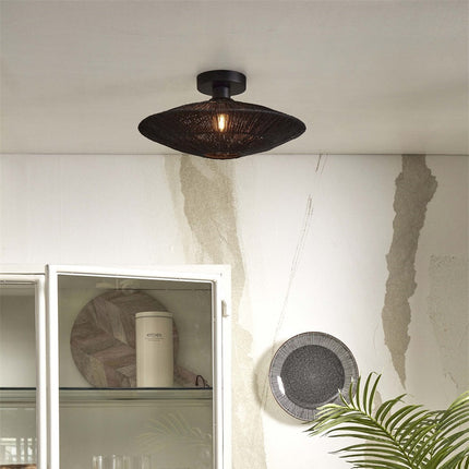 Iguazu Deckenleuchte Disc Jute Schwarz 40 cm