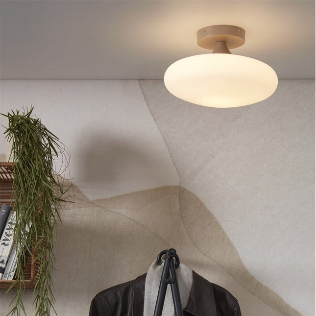 Plafonnier Sapporo Verre Blanc Sable