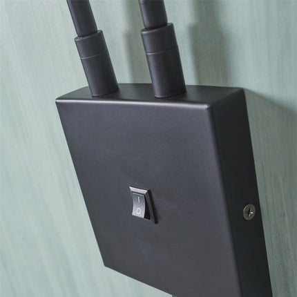 2-armige Wandleuchte Bremen aus schwarzem Eisen