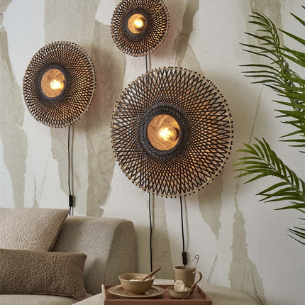 Kalimantan Bamboo Wall Light Black 30 cm