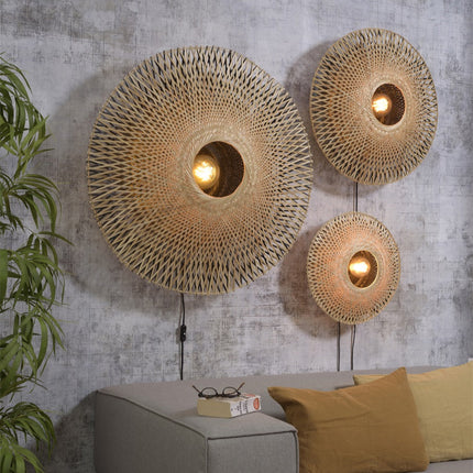 Kalimantan Wall Light Natural and Black Bamboo 87 cm