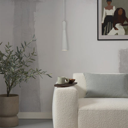 Lámpara colgante cilíndrica gris claro Burdeos GU10