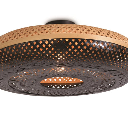 Palawan Bamboo Ceiling Light Black and Natural 60 cm