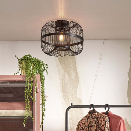 Hokkaido Bambus Deckenleuchte Schwarz 38 cm