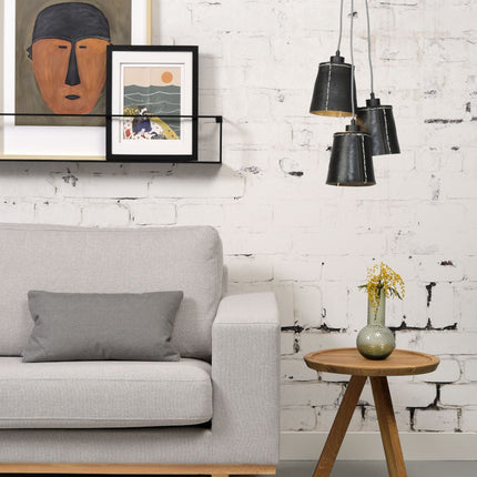 Suspension Amazon 3 Abat-jours Caoutchouc Recyclé Noir 40 cm