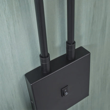 2-armige Wandleuchte Bremen aus schwarzem Eisen