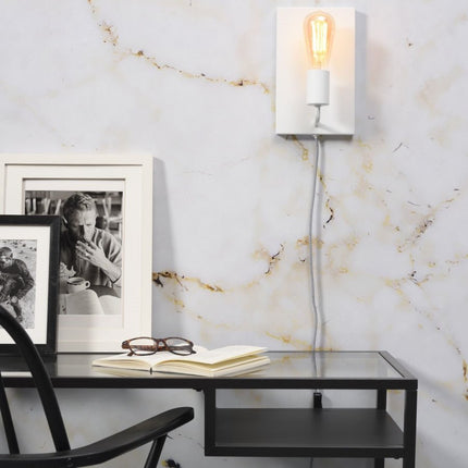 Madrid Wandleuchte aus weißem Eisen, L