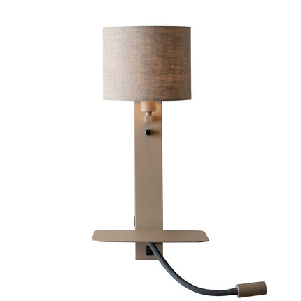 Applique Murale Florence avec Lampe de Lecture Sable et Lin Foncé