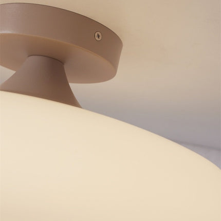 Lámpara de techo Sapporo de cristal blanco arena L