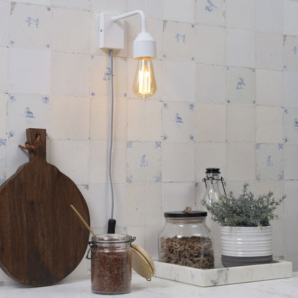 Madrid Wandleuchte aus weißem Eisen S