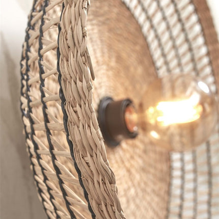 Pantanal Wandleuchte Seegras Schwarz und Natur 45 cm