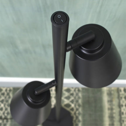 Bremen Stehleuchte, Eisen schwarz, mit Doppelschirm, 162 cm