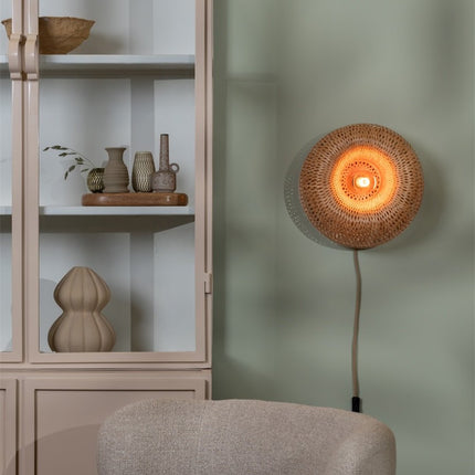 Aplique de pared de bambú natural Barbados de 35 cm