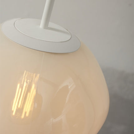 Suspension Helsinki Verre Galet Blanc Laité