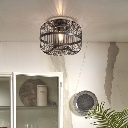 Hokkaido Bambus Deckenleuchte Schwarz 38 cm