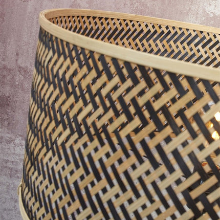 Lampadaire Java 3 Pieds Bambou Naturel et Noir 150 cm