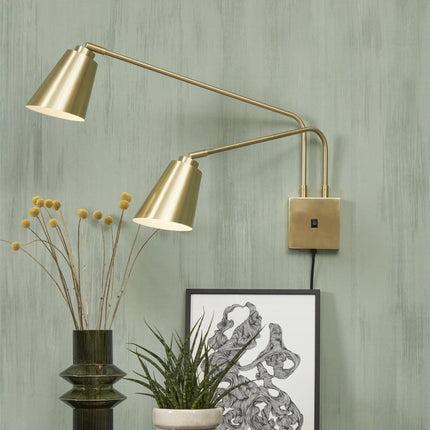 Wandleuchte Bremen 2-armig Gold Eisen