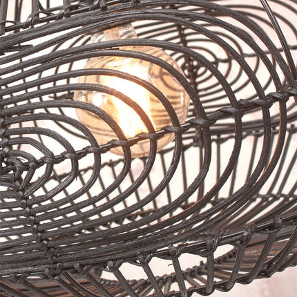 Madeira Rattan-Deckenleuchte Schwarz 48 cm
