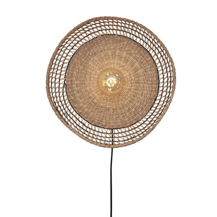 Pantanal Wandleuchte Seegras Schwarz und Natur 45 cm