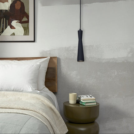 Lámpara colgante cilíndrica negra Burdeos GU10