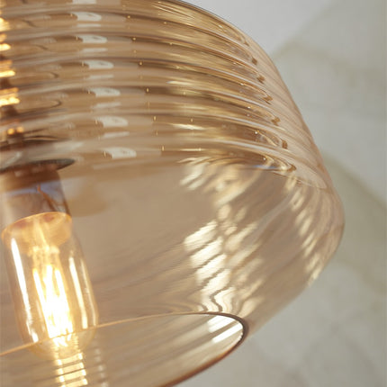 Lámpara colgante Verona de cristal ámbar de Ø35 cm