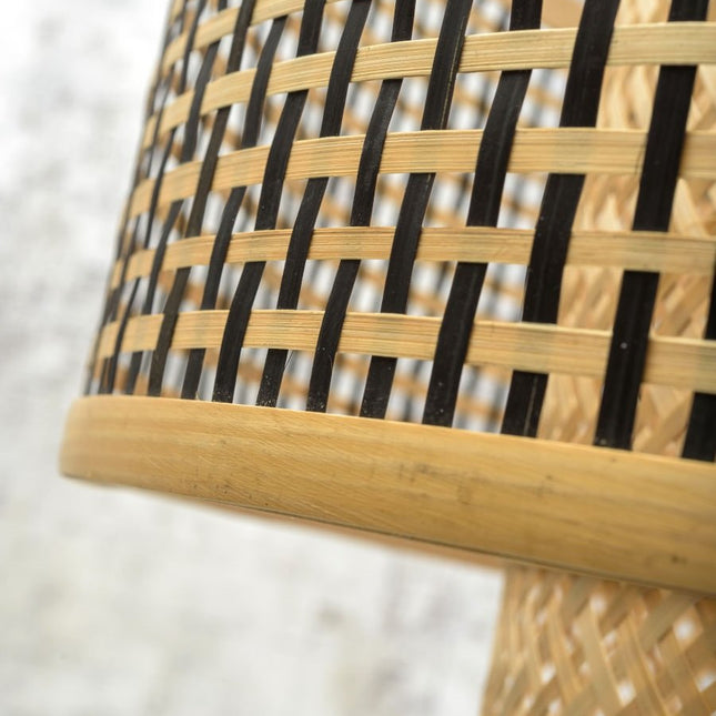 Bhutan Wall Light Natural and Black Bamboo Ø50 cm