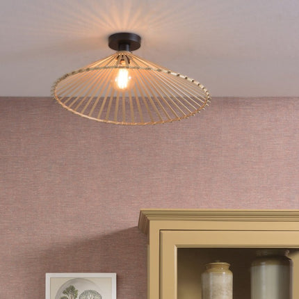 Bromo Asymmetrische Deckenleuchte Natur Bambus 60 cm