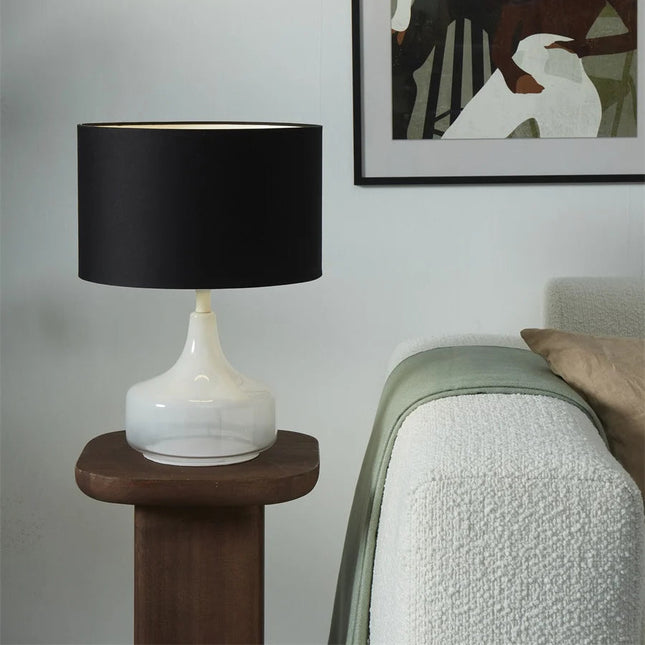 Lampe à Poser Reykjavik Verre Blanc et Noir