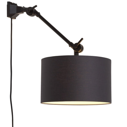 Lámpara de pared Amsterdam de hierro negro y algodón