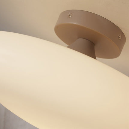 Lámpara de techo Sapporo de cristal blanco arena L