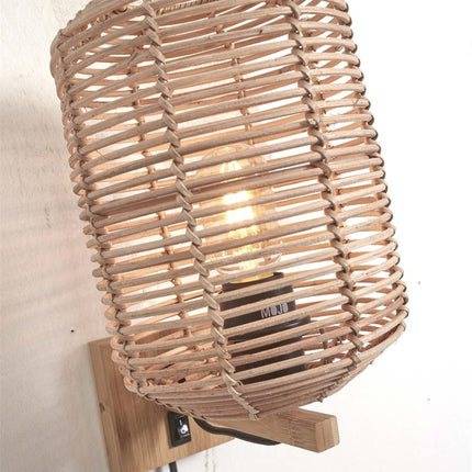 Tanami Wandleuchte aus natürlichem Rattan, 25 cm