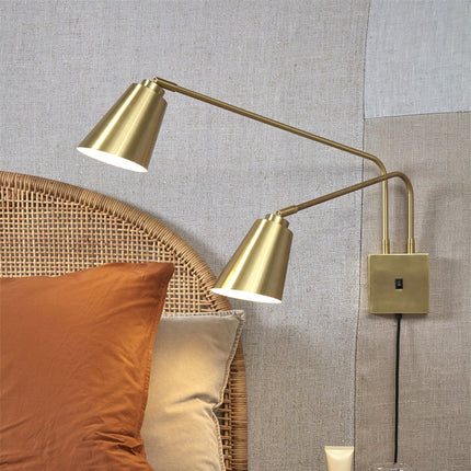 Wandleuchte Bremen 2-armig Gold Eisen