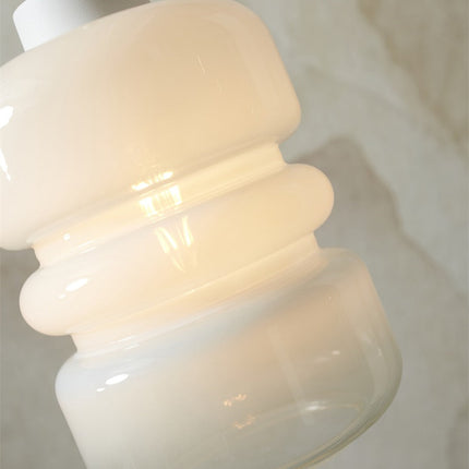 Lámpara colgante Verona de cristal degradado blanco, Ø15 cm