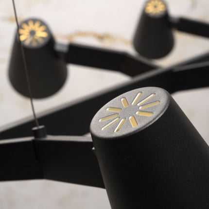 Suspension Biarritz 6 Bras Fer Noir