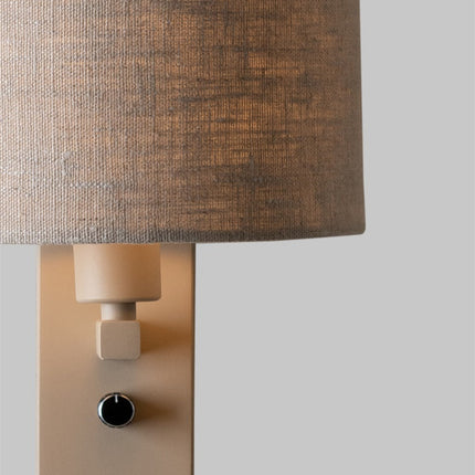 Applique Murale Florence avec Lampe de Lecture Sable et Lin Foncé