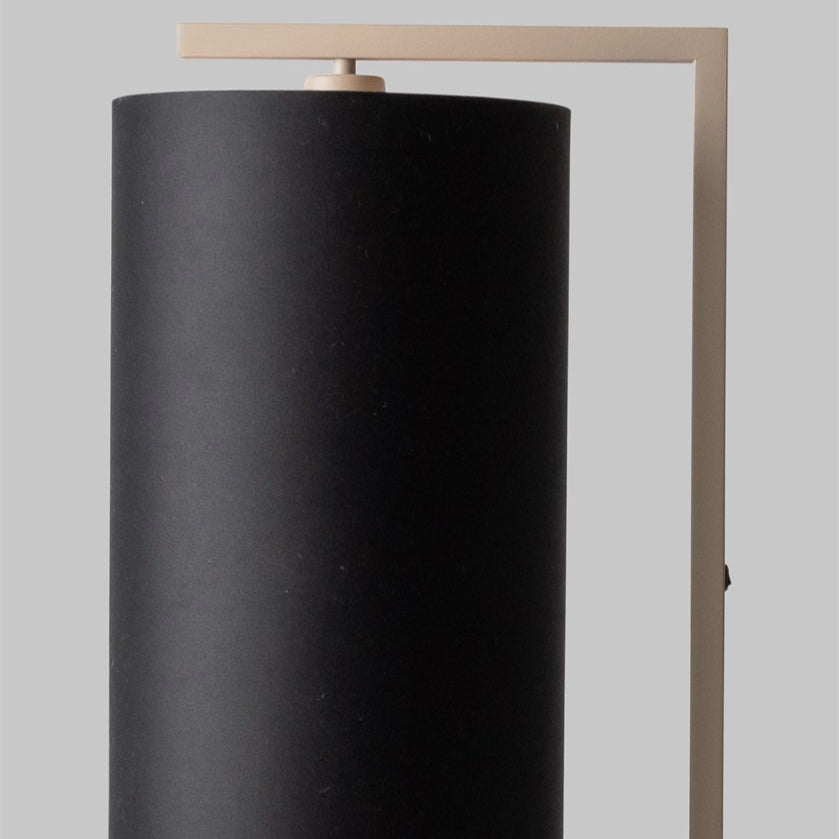 Lampadaire Boston Beige Sable et Abat-Jour Noir