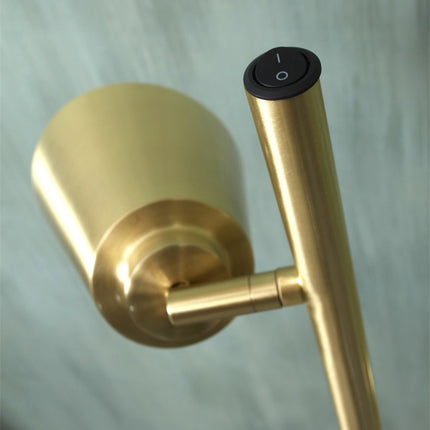 Lámpara de pie Bremen con 2 pantallas de hierro dorado