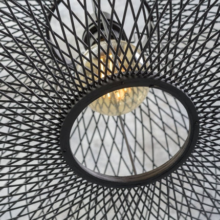 Cango Ellipse Bambus Deckenleuchte Schwarz 60 cm