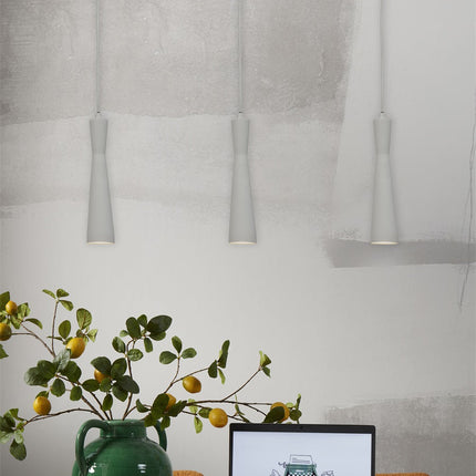 Lámpara colgante cilíndrica gris claro Burdeos GU10