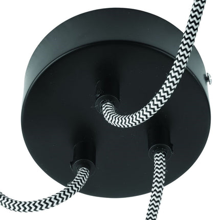 Suspension Amazon 3 Abat-jours Caoutchouc Recyclé Noir 40 cm