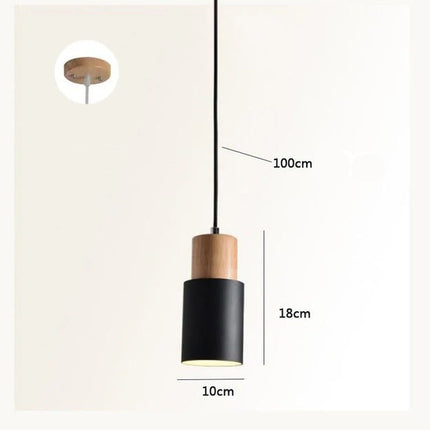 Lámpara colgante moderna LED de madera Macaron