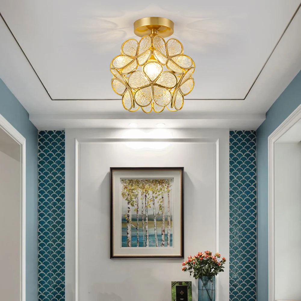 Plafonnier LED Forme Pétale de Cristal