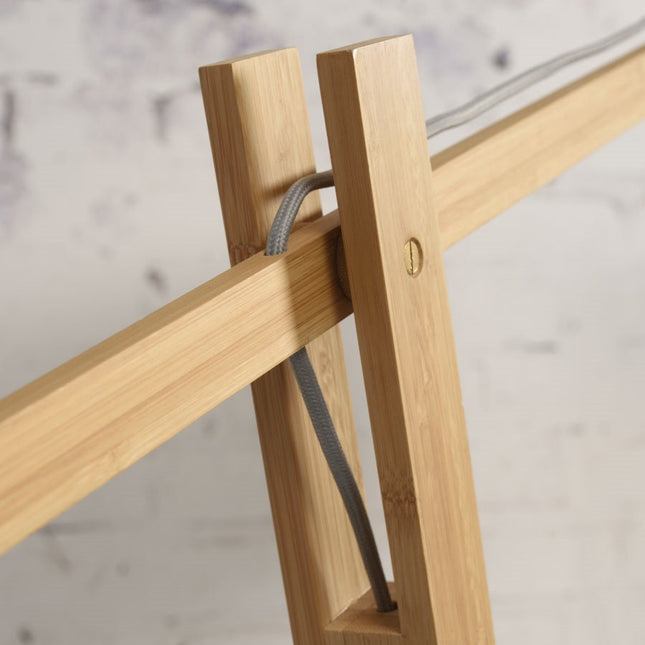 Bhutan Stehlampe aus natürlichem und schwarzem Bambus, 176 cm