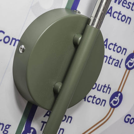 London Tube Olive Green Wall Light