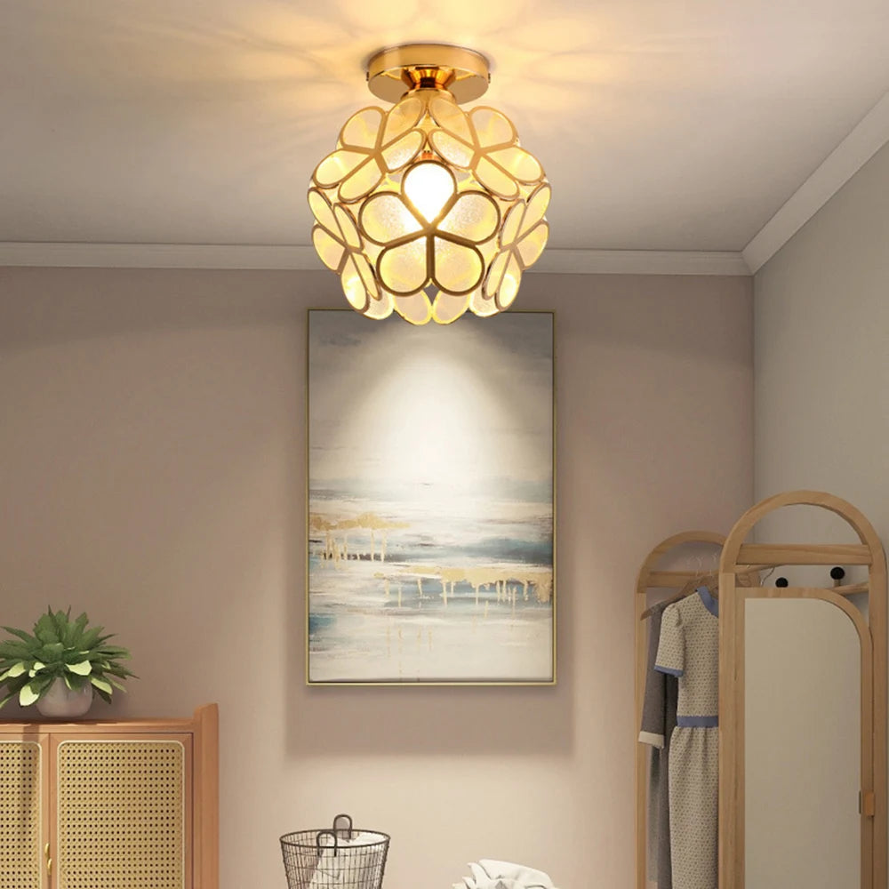 Plafonnier LED Forme Pétale de Cristal