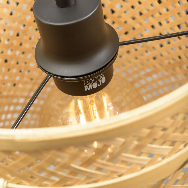 Bhutan Wall Light Natural and Black Bamboo 50 cm