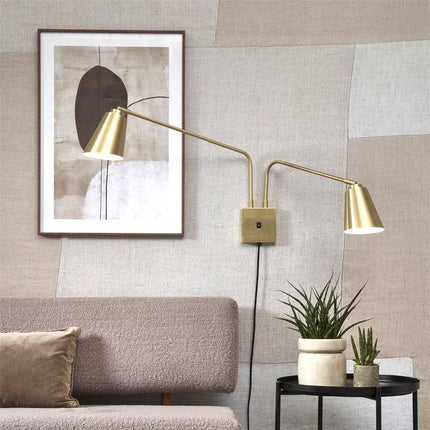 Wandleuchte Bremen 2-armig Gold Eisen