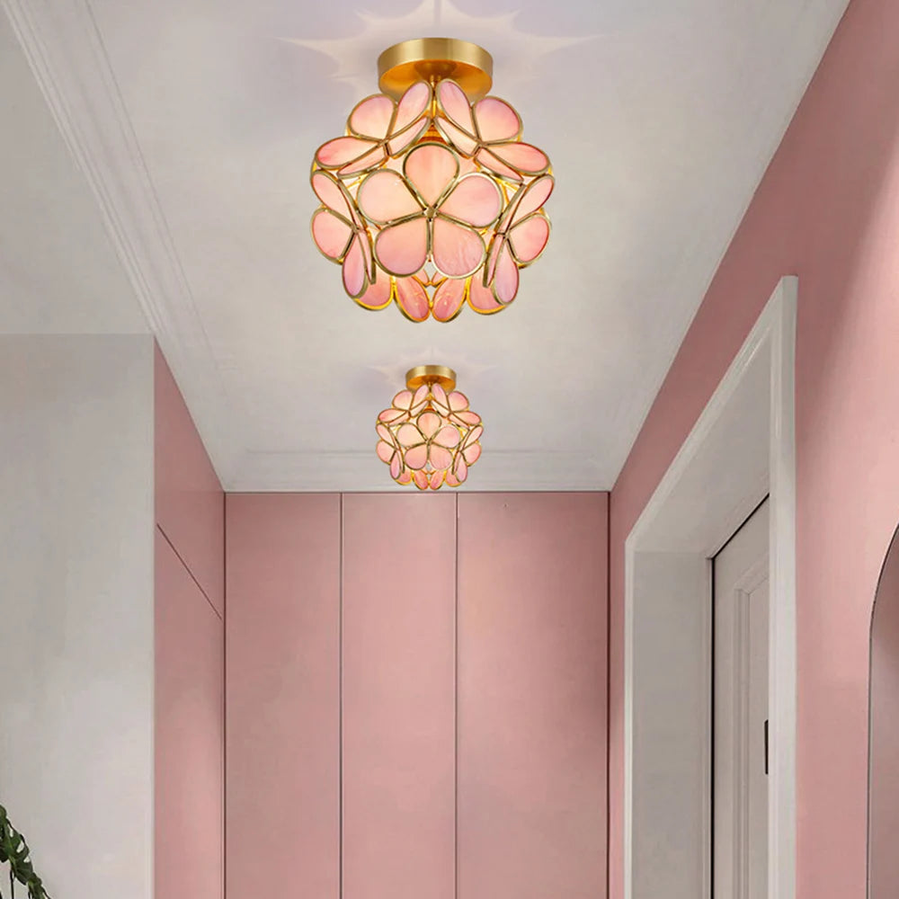 Plafonnier LED Forme Pétale de Cristal