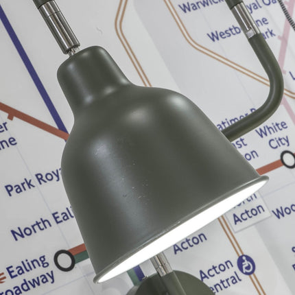 London Tube Olive Green Wall Light